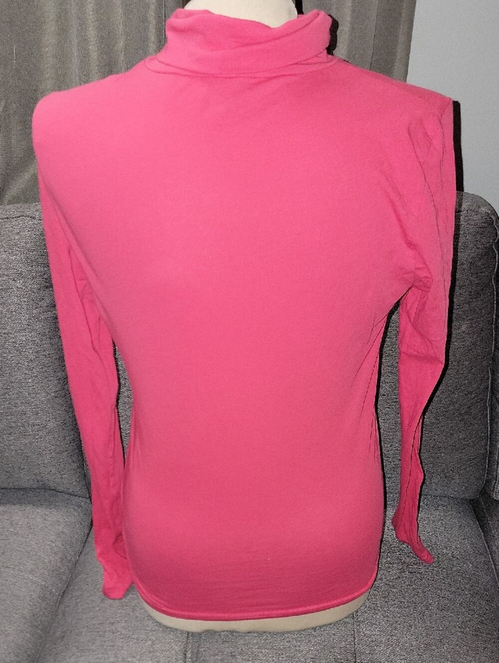 J. Crew Bright Pink Long-Sleeve Turtleneck Light Material - Picture 6 of 8